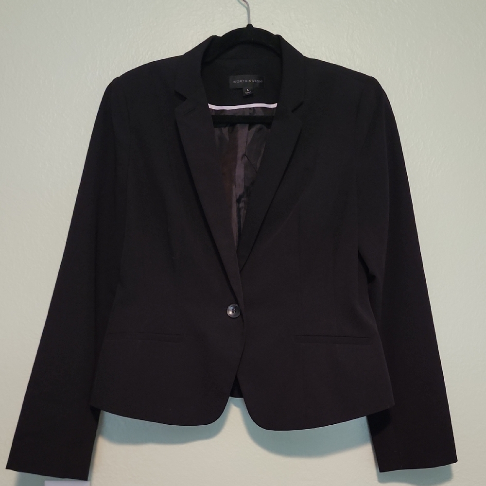 Worthington Black Blazer Tailored Suit Jacket